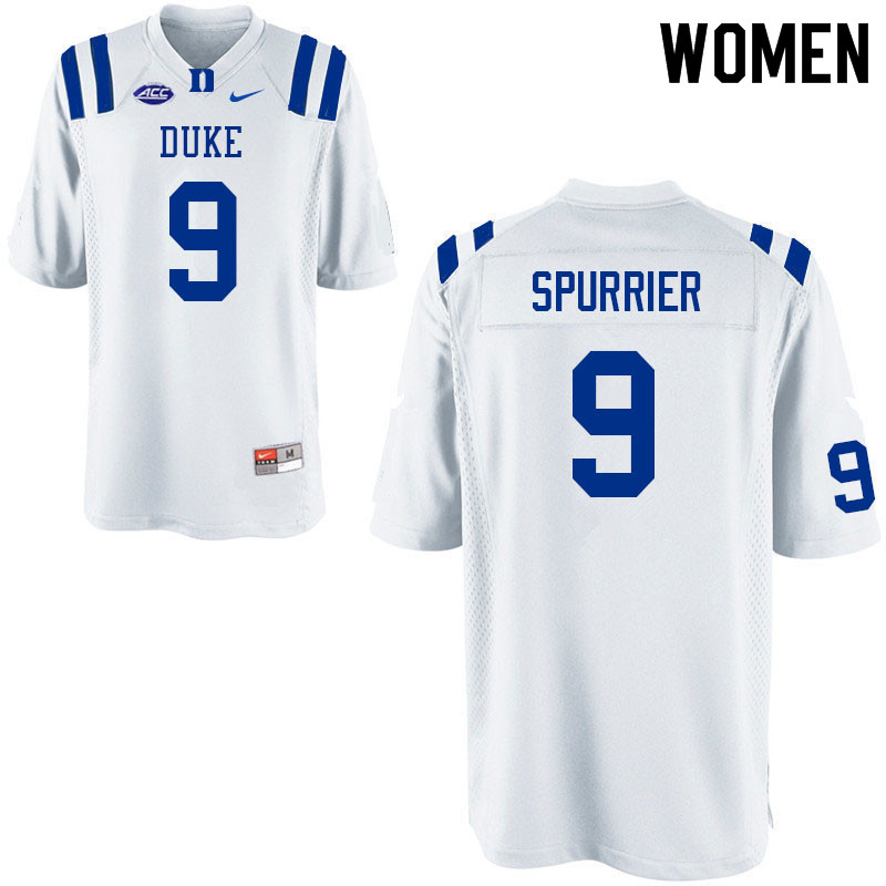 Women #9 Gavin Spurrier Duke Blue Devils College Football Jerseys Sale-White